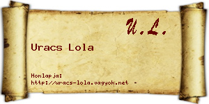 Uracs Lola névjegykártya
